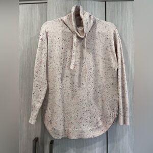 NEW LOFT Confetti Cowl Neck Sweater Pale Pink Medium‎ Petite NWOT Soft Cozy Knit